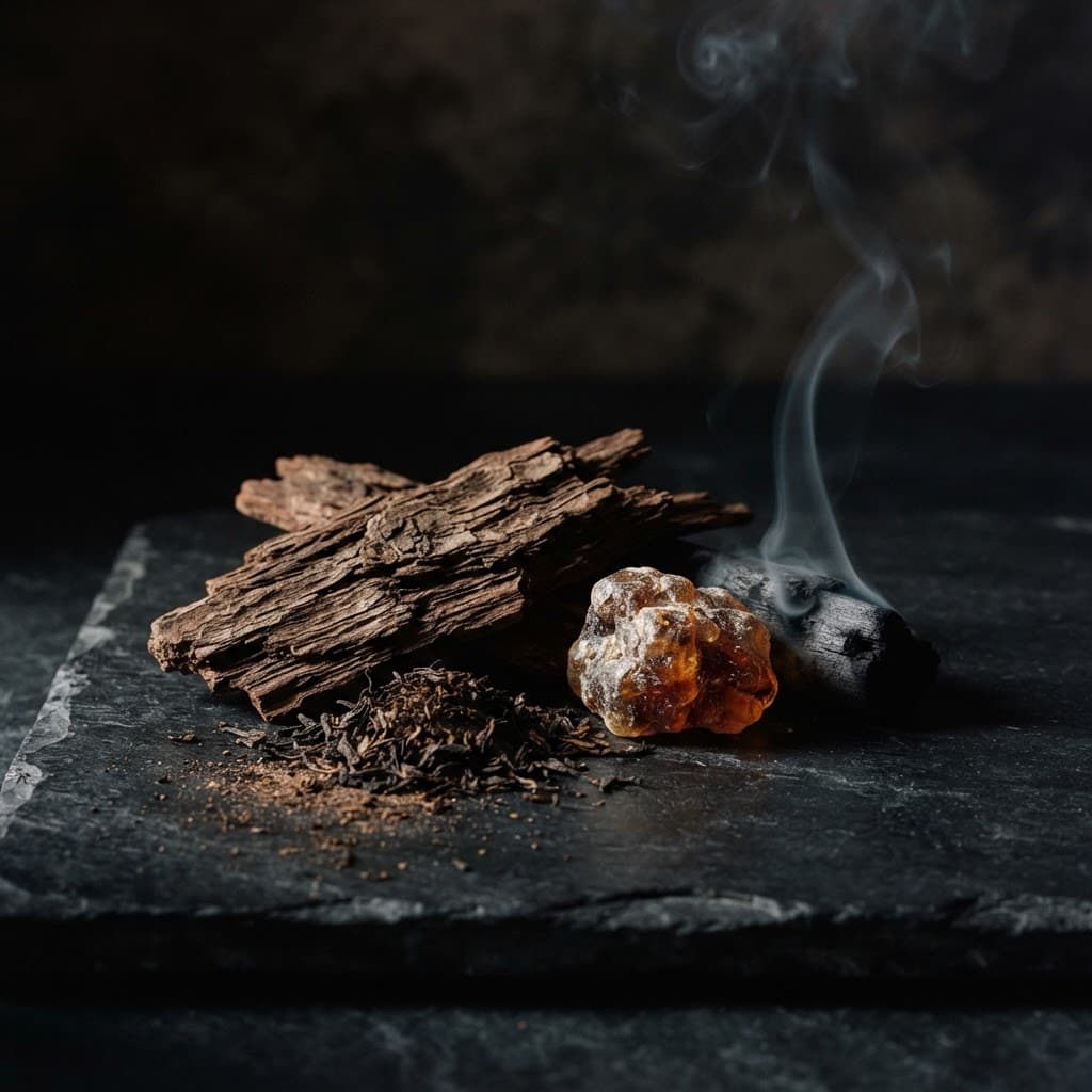 Temna cedra, amber smola in nežen dim za vonj Noir Wood